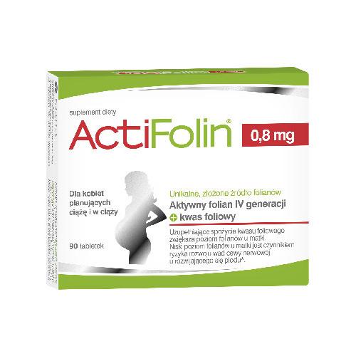 Miniaturka artykułu - POLSKI LEK ActiFolin 0,8mg, 90tabl. 