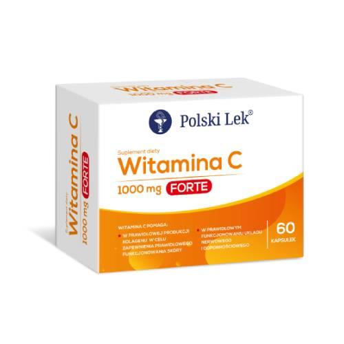 Miniaturka artykułu - POLSKI LEK Witamina C 1000mg Forte, 60 kaps.
