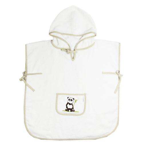 Miniaturka artykułu - Poncho dziecięce bambusowe panda 92/98 Ecru