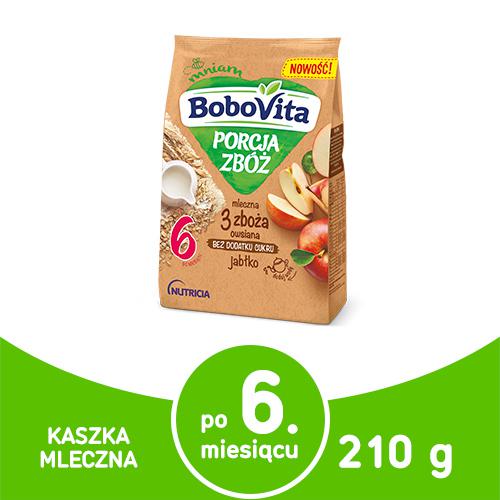 Miniaturka artykułu - Porcja Zb&oacute;ż Mleczna 3 Zboża Ows.Jabł.210g