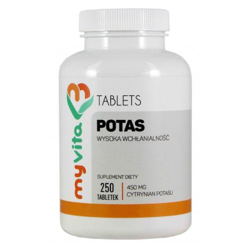 Miniaturka artykułu - MyVita Potas 450 mg, 250 tabl.