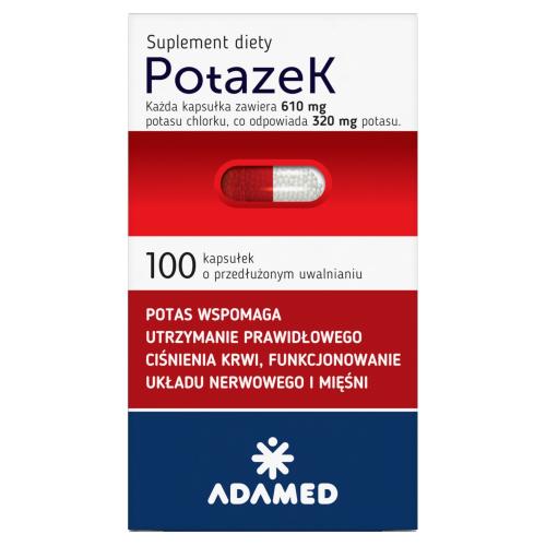 Miniaturka artykułu - POTAZEK + chlorek potasu - 100 kapsułek