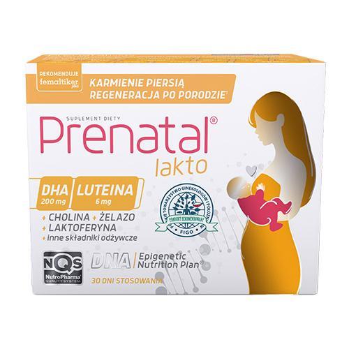 Miniaturka artykułu - Prenatal Lakto: 30 kapsułek Prenatal Lakto 1 + 30 kapsułek Prenatal Lakto 2 USZKODZONE TEKTUROWE OPAKOWANIE