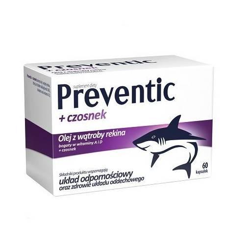Miniaturka artykułu - Preventic Olej z wątroby rekina + czosnek, 60kaps.