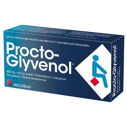 Miniaturka artykułu - Procto-Glyvenol, 10 czopk&oacute;w USZKODZONE TEKTUROWE OPAKOWANIE