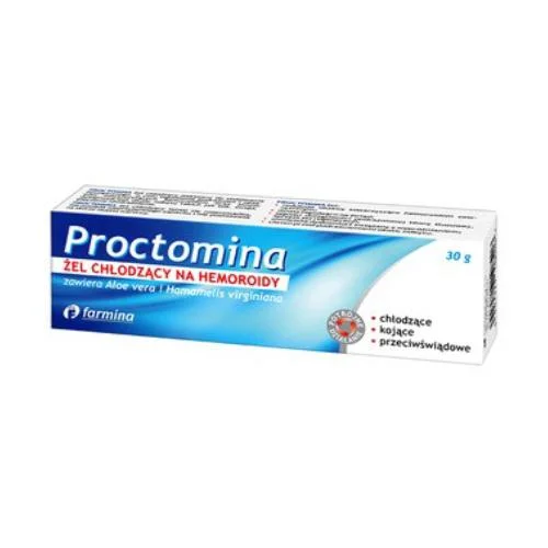 Miniaturka artykułu - Proctomina Żel chłodzący na hemoroidy - 30 g KR&Oacute;TKA DATA 31.10.2026