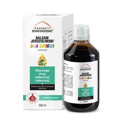Miniaturka artykułu - Produkty Bonifraterskie Balsam Jerozolimski dla dzieci Syrop, 200 ml USZKODZONE/ OPAKOWANIE TEKTUROWE
