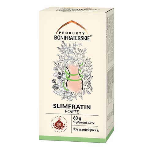 Miniaturka artykułu - Produkty Bonifraterskie Slimfratin Forte, 30 saszetek USZKODZONE OPAKOWANIE