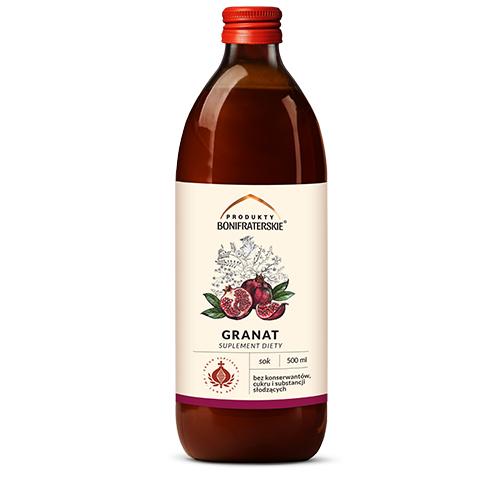 Miniaturka artykułu - Produkty Bonifraterskie Sok z granatu, 500ml