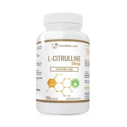Miniaturka artykułu - PROGRESS LABS L-Citrulline 500 mg, 120 kaps.