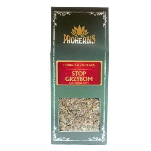 Miniaturka artykułu - PROHERBIS Herbatka Stop Grzybom, 100g KR&Oacute;TKA DATA 30.06.2026