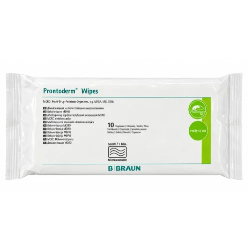 Miniaturka artykułu - B.BRAUN Prontoderm Wipes Chusteczki, 10 szt.