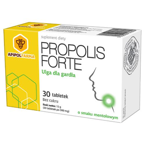 Miniaturka artykułu - Propolis Forte Mentolowe bez cukru, 30 tabletek do ssania