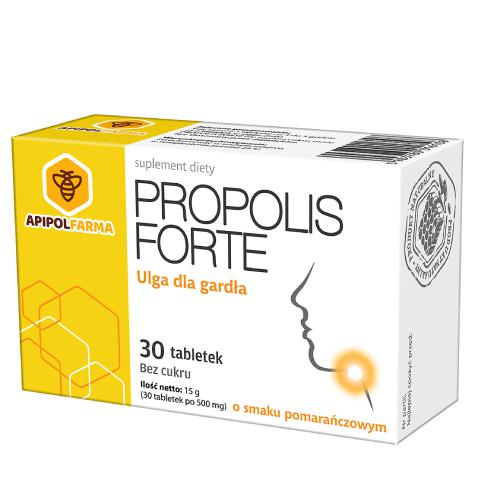 Miniaturka artykułu - PROPOLIS FORTE Pomarańczowy - 30 tabletek 