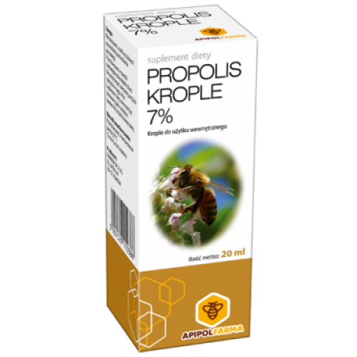 Miniaturka artykułu - Propolis krople 7% krople doustne, 20 ml USZKODZONE TEKTUROWE OPAKOWANIE