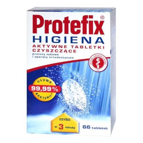 Miniaturka artykułu - PROTEFIX HIGIENA Aktywne tabletki czyszczące i dezynfekujące - 66 tabletek