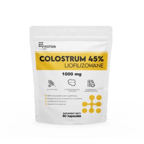 Miniaturka artykułu - Proton Labs Colostrum 45% Liofilizowane 1000 mg, 60 kaps.