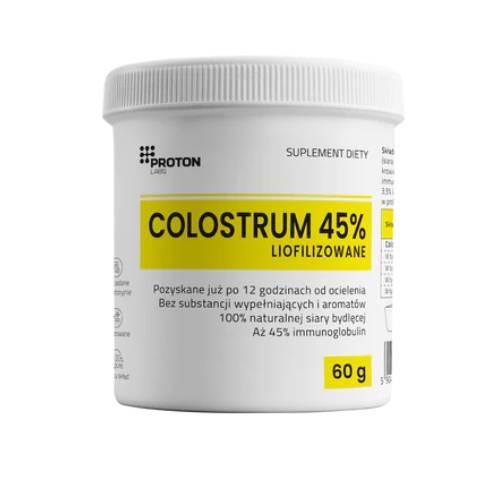 Miniaturka artykułu - Proton Labs Colostrum 45% IG 1000 mg, 60 g