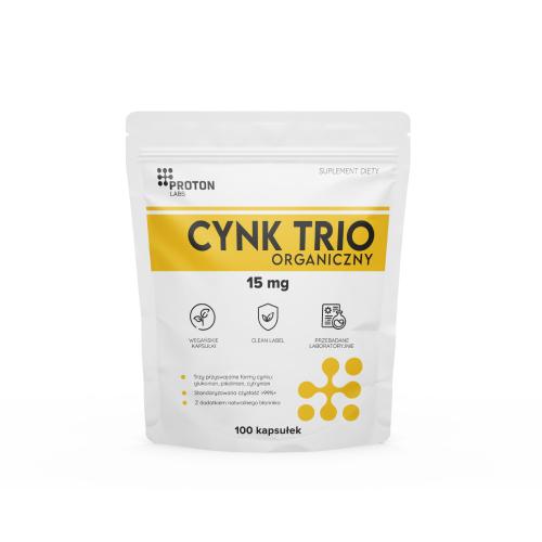 Miniaturka artykułu - Proton Labs Cynk Trio Organiczny 15 mg, 100 kaps.