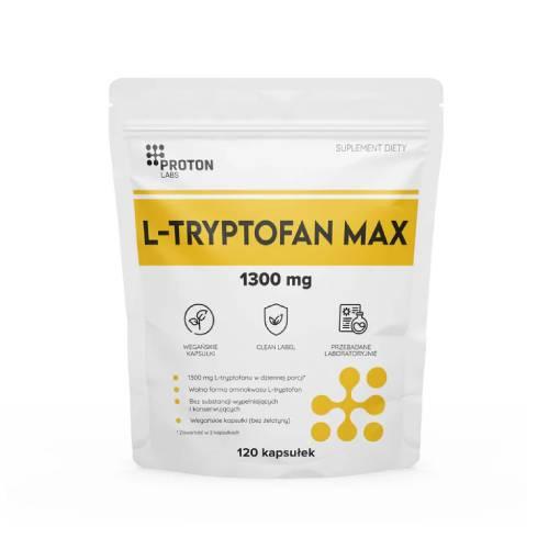 Miniaturka artykułu - Proton Labs L-tryptofan Max 1300 mg, 120 kaps.