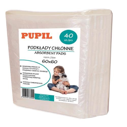 Miniaturka artykułu - PUPIL Podkład dla zwierząt 60x60, 40 sztuk