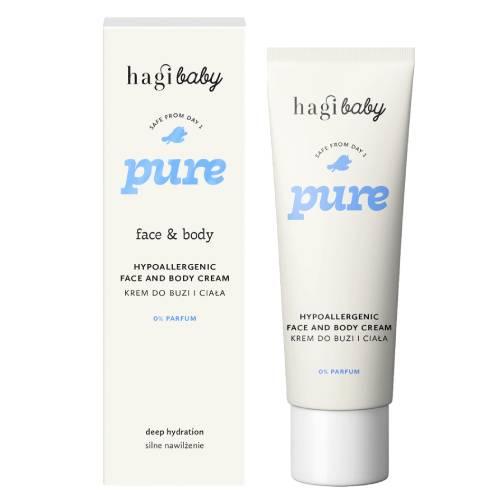 Miniaturka artykułu - Hagi Baby Pure Hipoalergiczny, nawilżający krem do buzi i ciała, 75 ml