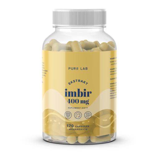 Miniaturka artykułu - Pure Lab Ekstrakt z imbiru 400mg, 170 kaps.