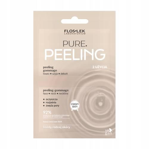 FLOS-LEK PURE. Peeling gommage do twarzy, 2x4ml