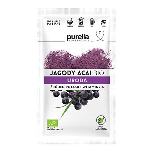 Miniaturka artykułu - PURELLA Jagody Acai BIO. Odchudzanie. Potas + Witamina A, 21g