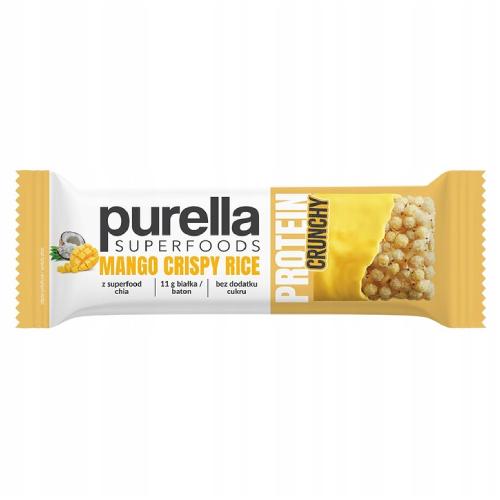 Miniaturka artykułu - PURELLA Protein Crunchy Mango Crispy Rice Baton białkowy, 45 g