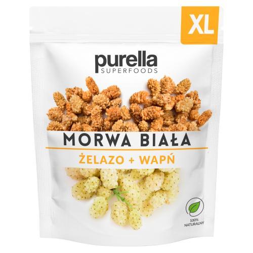 Miniaturka artykułu - Purella Superfoods Morwa Biała suszona Żelazo + Wapń, 100 g KR&Oacute;TKA DATA 31.08.2026