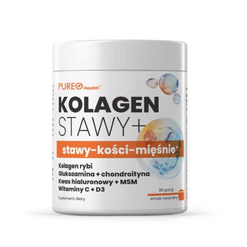 Miniaturka artykułu - PUREO Health Kolagen Stawy + stawy - kości - mięśnie smak neutralny, 30 porcji