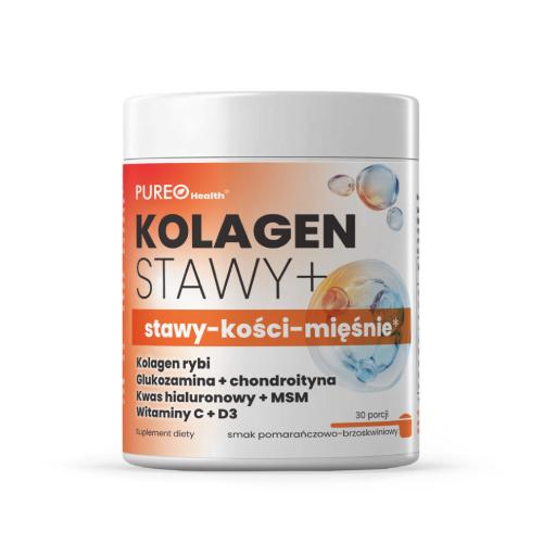 Miniaturka artykułu - PUREO Health Kolagen Stawy+ stawy - kości - mięśnie smak pomarańcza i brzoskwinia, 30 porcji