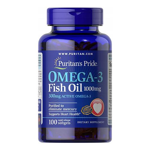 Miniaturka artykułu - Puritan's Pride Omega-3 300mg, 100 kapsułek