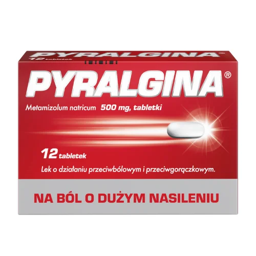 Miniaturka artykułu - Pyralgina 500mg - 12 tabletek - lek przeciwb&oacute;lowy i przeciwgorączkowy