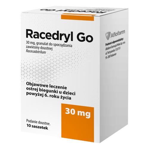 Miniaturka artykułu - Racedryl Go 30 mg, 10 saszetek - lek na biegunkę u dzieci