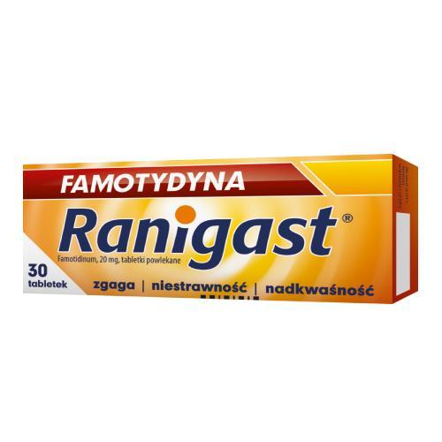 Miniaturka artykułu - Ranigast Famotydyna 20mg, 30 tabletek USZKODZONE TEKTUROWE OPAKOWANIE