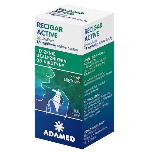 Miniaturka artykułu - Recigar Active 1,5 mg/dawkę Roztw&oacute;r doustny, 100 dawek - leczenie uzależnienia od nikotyny