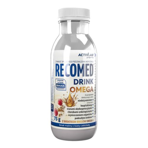 Miniaturka artykułu - RecoMed Drink Omega smak malina-biała czekolada, 75 g
