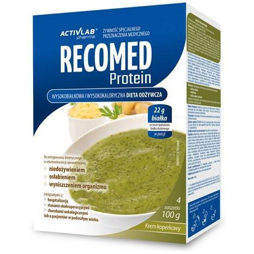 Miniaturka artykułu - RECOMED Protein Proszek o smaku kremu koperkowego, 4saszetki USZKODZONE TEKTUROWE OPAKOWANIE