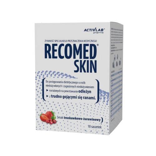 Miniaturka artykułu - RecoMed Skin smak truskawkowo - żurawinowy, 10 sasz. x 25 g - dla os&oacute;b z odleżynami i ranami