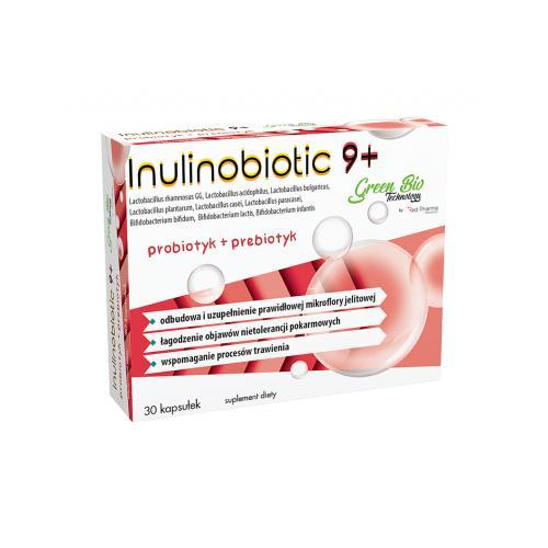 Miniaturka artykułu - Red Pharma Inulinobiotic 9+, 30 kapsułek KR&Oacute;TKA DATA 30.09.2026