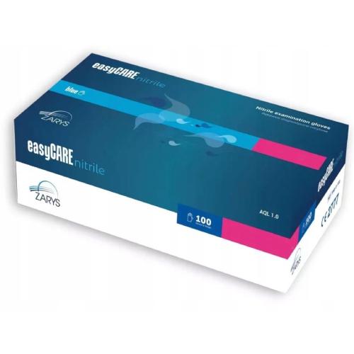 Miniaturka artykułu - Rękawice diagnostyczne nitrylowe niebieskie easyCARE S, 100szt.