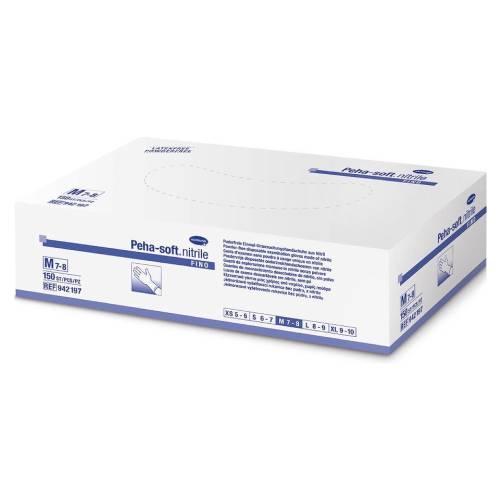 Miniaturka artykułu - Rękawice PEHA-SOFT nitrile fino rozmiar M, 150 szt. USZKODZONE OPAKOWANIE