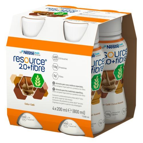 Miniaturka artykułu - RESOURCE 2.0 FIBRE smak kawowy - 4 x 200 ml USZKODZONE/BRAK TEKTUROWEGO KARTONIKA 
