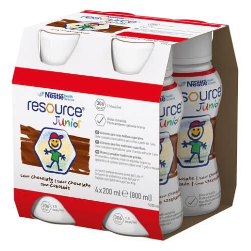 Miniaturka artykułu - Resource Junior Płyn smak czekoladowy, 4 x 200ml
