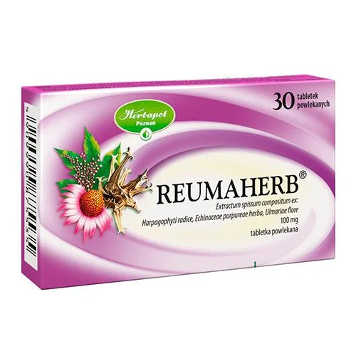 Miniaturka artykułu - REUMAHERB 100 mg, 30 tabletek - Lek ziołowy przy zwyrodnieniach stawowych KR&Oacute;TKA DATA 30.11.2026
