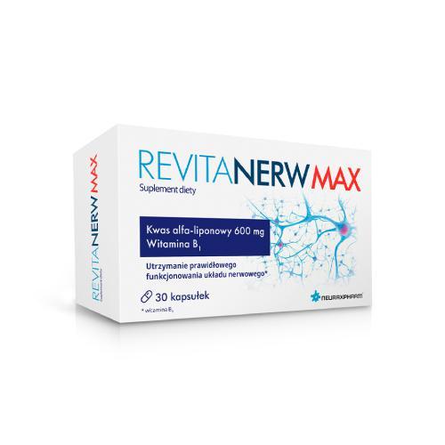 Miniaturka artykułu - Revitanerw Max, 30 kaps. USZKODZONE TEKTUROWE OPAKOWANIE