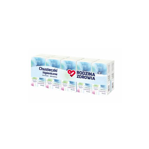 Miniaturka artykułu - RODZINA ZDROWIA Chusteczki higieniczne, 10 x 10 sztuk