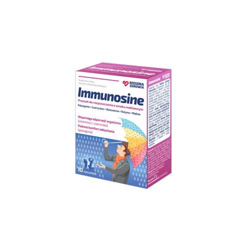 Miniaturka artykułu - Rodzina Zdrowia Immunosine smak malinowy, 10 saszetek